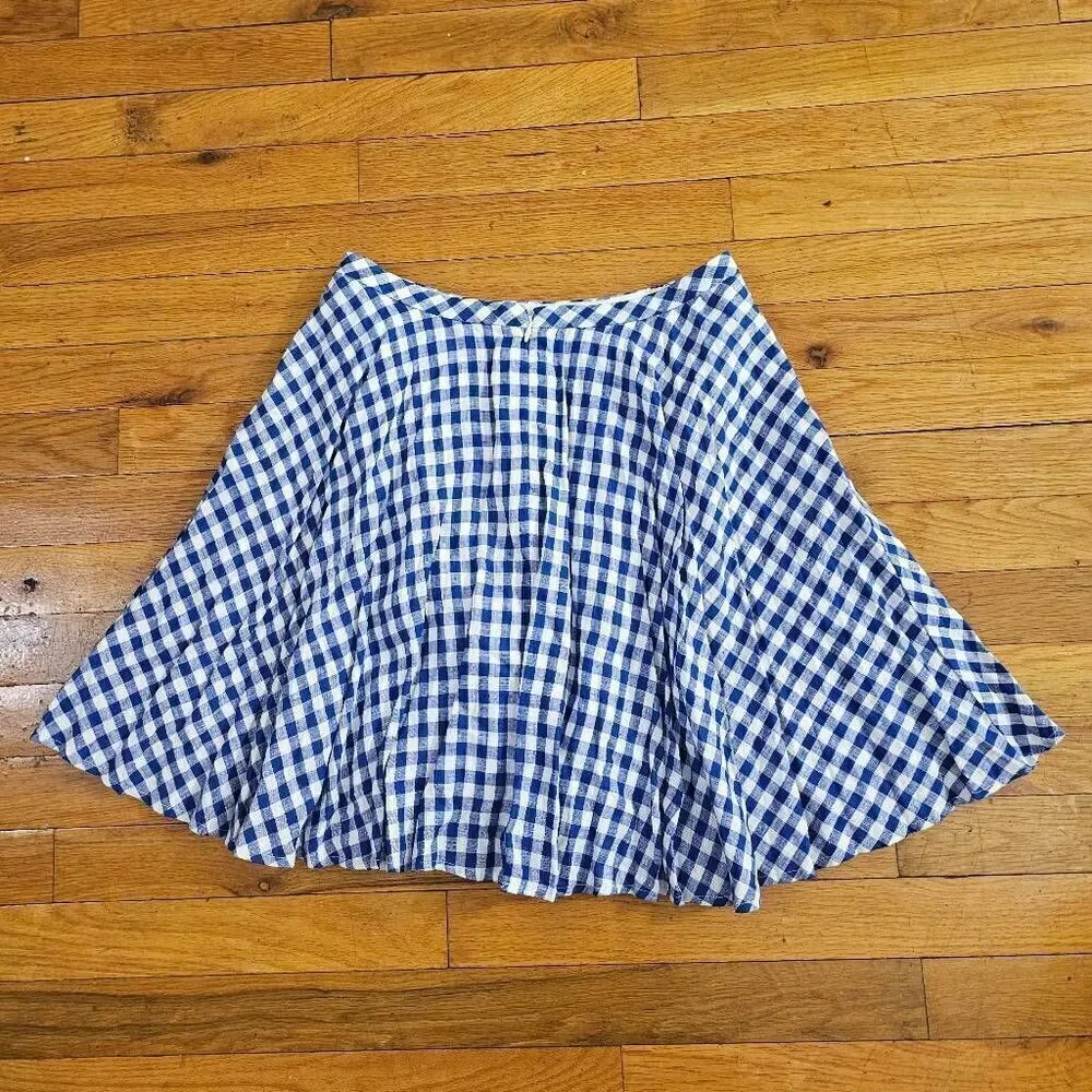 J Crew Blue Linen A Line Mini Skirt Size 0